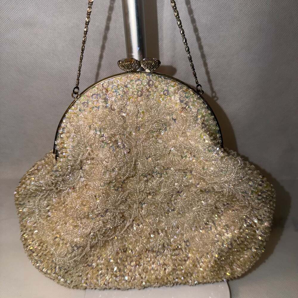 Vintage Beaded Sequined Evening Bag Clutch